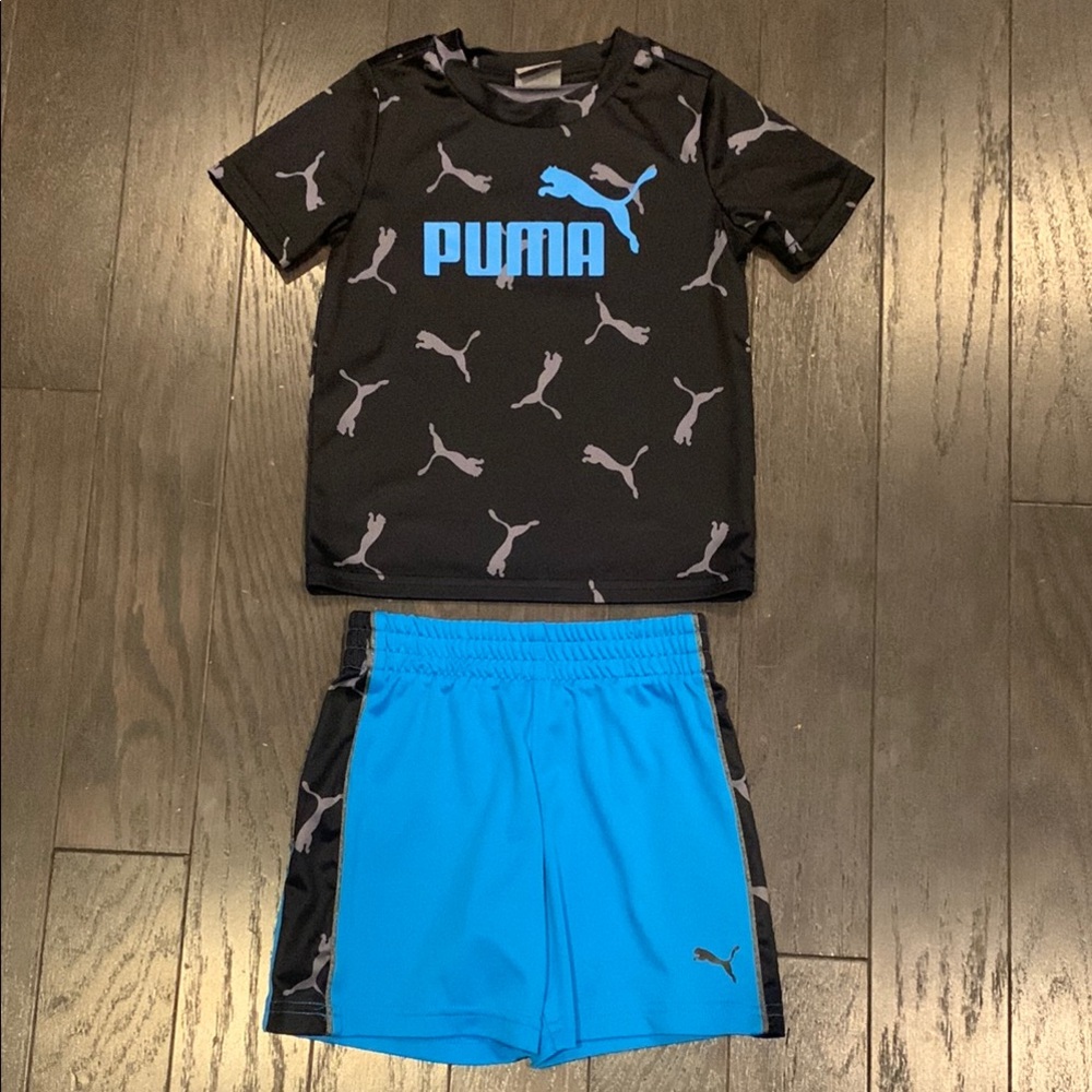 Puma Boy Black, Gray and Blue Athletic Set